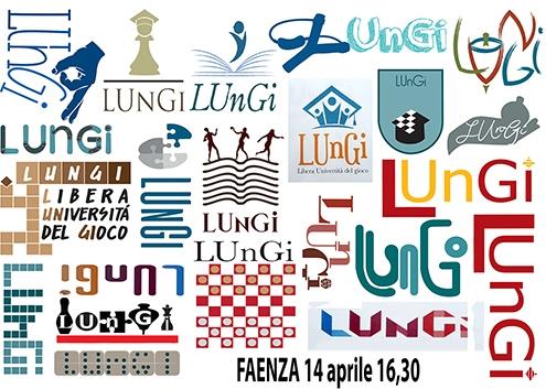 Poster che racchiude i venti logo ideati per la Libera Università del Gioco.