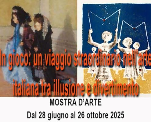 collage di foto che illustrano quadri della mostra